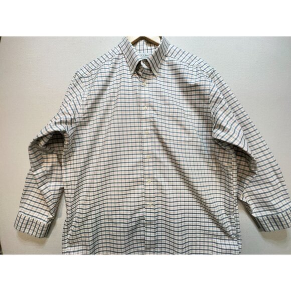 L.L. Bean Men's Button Down Cotton Shirt Long Sleeve Size 17-33 Multi Windowpane - Picture 5 of 12